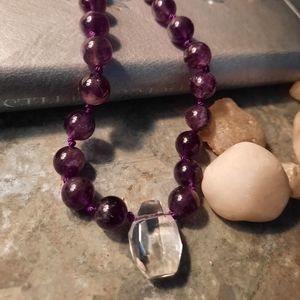 Quartz and amethyst necklace